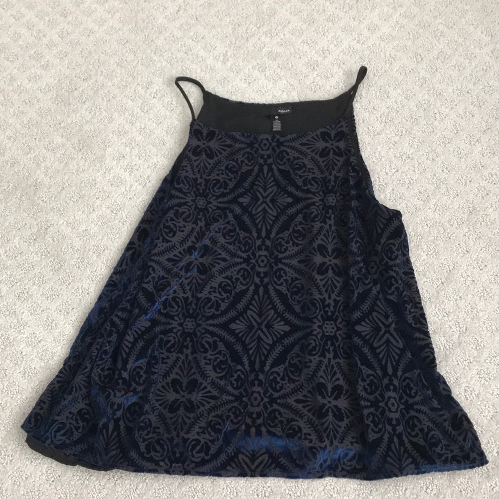 Aqua Black/Blue Velvet Tank